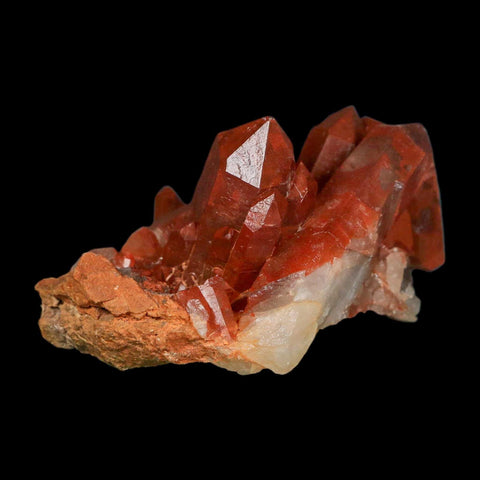 3.2" Natural Red Ferruginous Quartz Crystal Cluster Mineral Specimen Meknes Morocco - Fossil Age Minerals