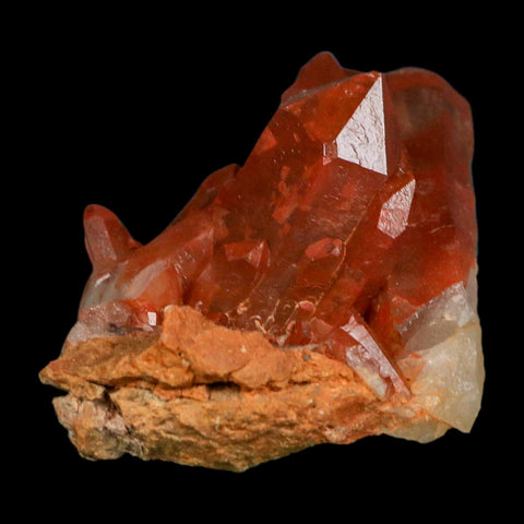 3.2" Natural Red Ferruginous Quartz Crystal Cluster Mineral Specimen Meknes Morocco - Fossil Age Minerals