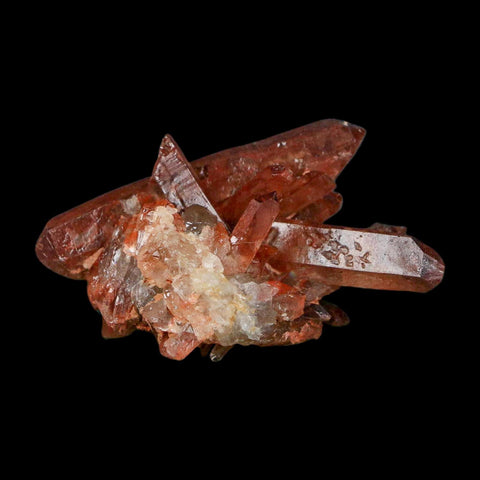 2.1" Natural Red Ferruginous Quartz Crystal Cluster Mineral Specimen Meknes Morocco - Fossil Age Minerals