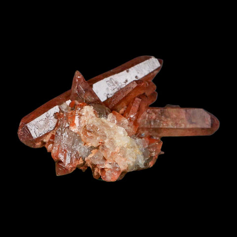 2.1" Natural Red Ferruginous Quartz Crystal Cluster Mineral Specimen Meknes Morocco - Fossil Age Minerals