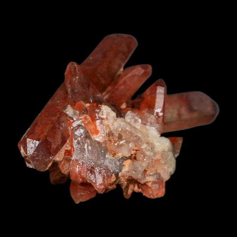 2.1" Natural Red Ferruginous Quartz Crystal Cluster Mineral Specimen Meknes Morocco - Fossil Age Minerals