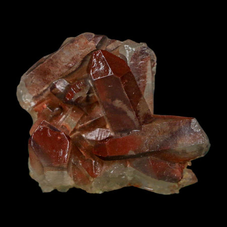 1.2" Natural Red Ferruginous Quartz Crystal Cluster Mineral Specimen Meknes Morocco