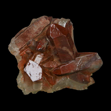 1.2" Natural Red Ferruginous Quartz Crystal Cluster Mineral Specimen Meknes Morocco