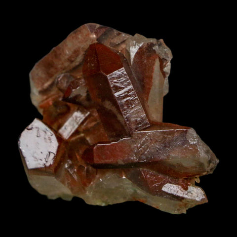 1.2" Natural Red Ferruginous Quartz Crystal Cluster Mineral Specimen Meknes Morocco - Fossil Age Minerals