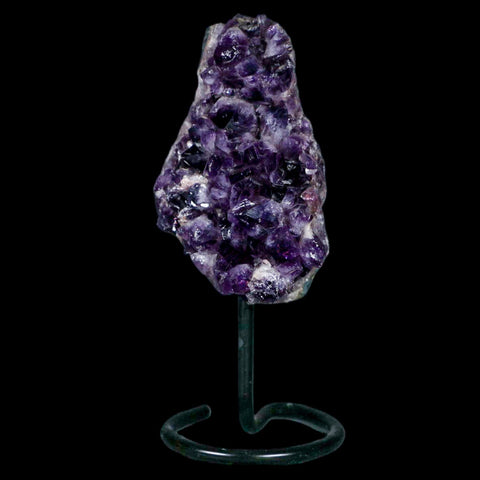 3.7" Amethyst Crystal Cluster Mineral Specimen Brazil Custom Medal Stand