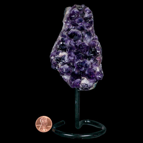 3.7" Amethyst Crystal Cluster Mineral Specimen Brazil Custom Medal Stand
