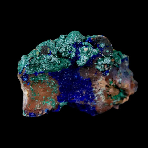 1.5" Azurite Crystals & Malachite On Barite Mineral Specimen Tiznit Morocco - Fossil Age Minerals