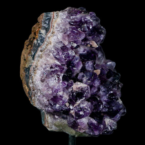 3.7" Amethyst Crystal Cluster Mineral Specimen Brazil Custom Medal Stand