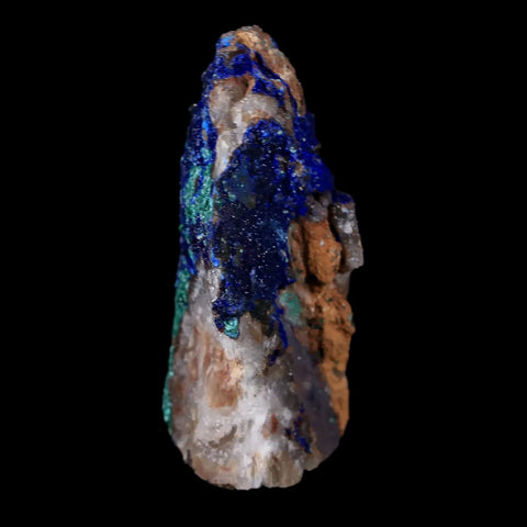 2" Azurite Crystals & Malachite On Matrix Mineral Specimen Tiznit Morocco - Fossil Age Minerals
