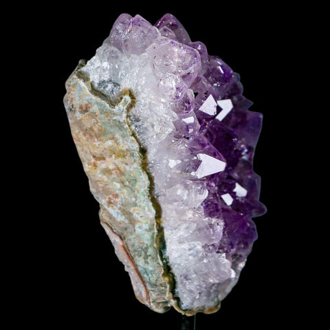 3.4" Amethyst Crystal Cluster Mineral Specimen Brazil Custom Medal Stand