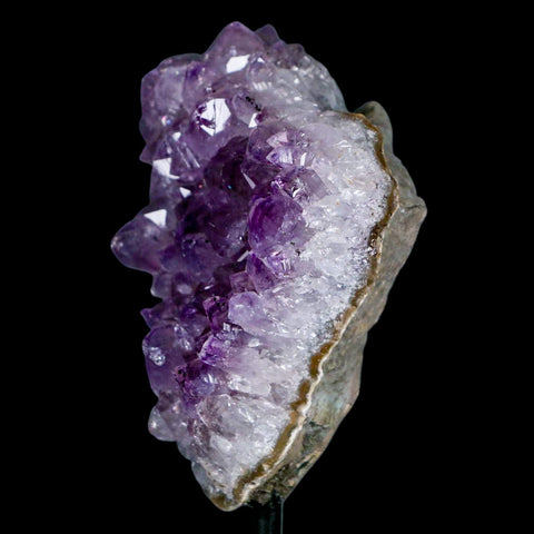 3.4" Amethyst Crystal Cluster Mineral Specimen Brazil Custom Medal Stand