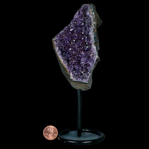4.2" Amethyst Crystal Cluster Mineral Specimen Brazil Custom Medal Stand