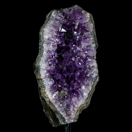 4" Amethyst Crystal Cluster Mineral Specimen Brazil Custom Medal Stand