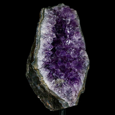4" Amethyst Crystal Cluster Mineral Specimen Brazil Custom Medal Stand