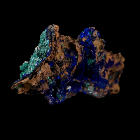 2.5" Azurite Crystals & Malachite On Matrix Mineral Specimen Tiznit Morocco - Fossil Age Minerals