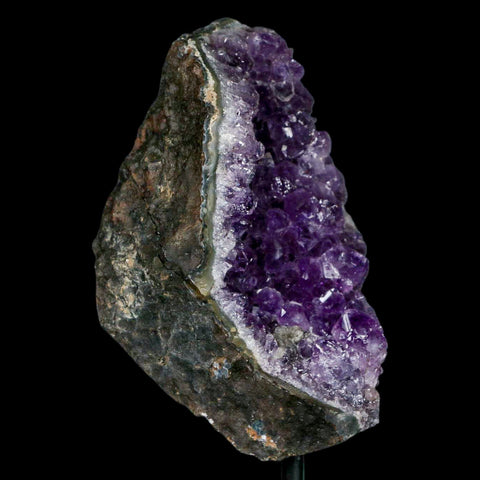 4" Amethyst Crystal Cluster Mineral Specimen Brazil Custom Medal Stand