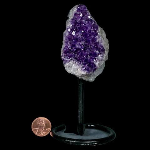 2.6" Amethyst Crystal Cluster Mineral Specimen Brazil Custom Medal Stand
