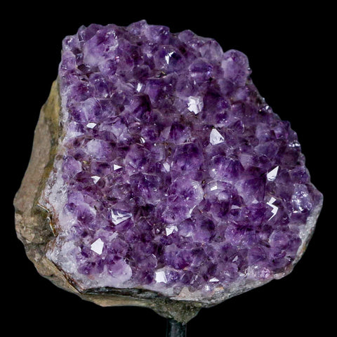 3.2" Amethyst Crystal Cluster Mineral Specimen Brazil Custom Medal Stand