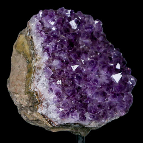 3.2" Amethyst Crystal Cluster Mineral Specimen Brazil Custom Medal Stand