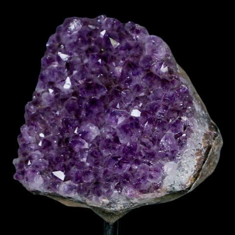 3.2" Amethyst Crystal Cluster Mineral Specimen Brazil Custom Medal Stand