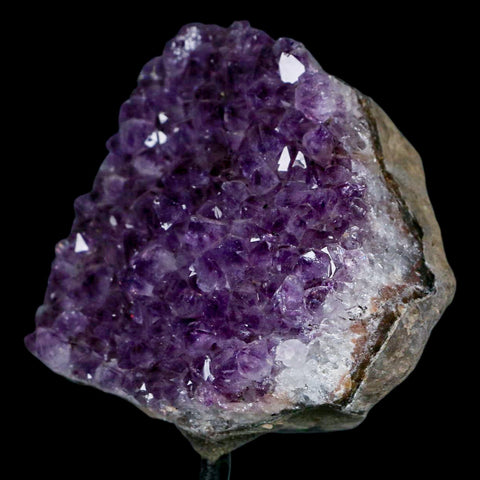 3.2" Amethyst Crystal Cluster Mineral Specimen Brazil Custom Medal Stand