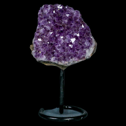 3.2" Amethyst Crystal Cluster Mineral Specimen Brazil Custom Medal Stand