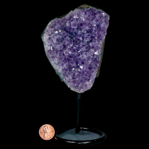 4.1" Amethyst Crystal Cluster Mineral Specimen Brazil Custom Medal Stand