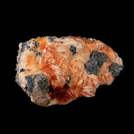 2.6" Orange Barite, Cerussite & Galena Cubes Crystal Mineral Mabladen Morocco