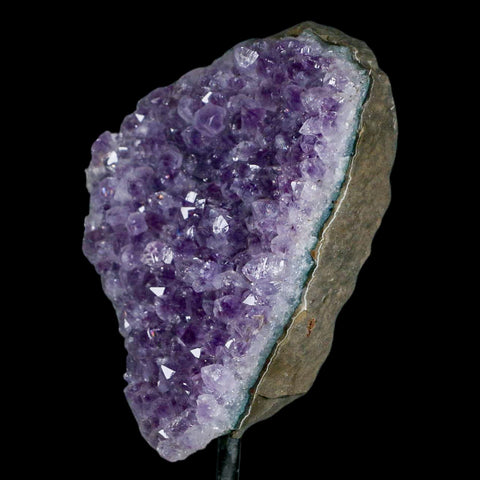 4.1" Amethyst Crystal Cluster Mineral Specimen Brazil Custom Medal Stand