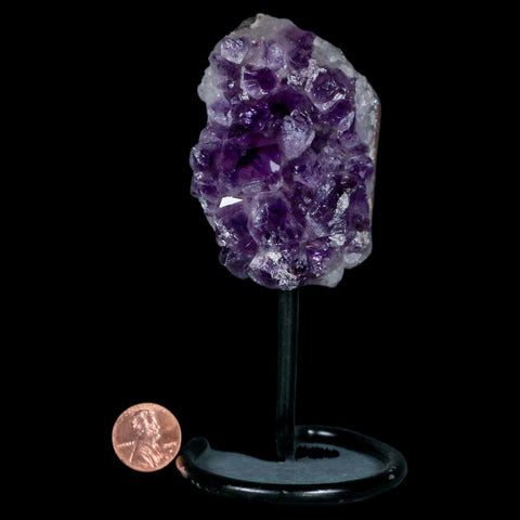 2.7" Amethyst Crystal Cluster Mineral Specimen Brazil Custom Medal Stand