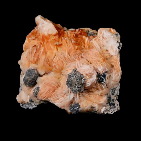 2.4" Orange Barite, Cerussite & Galena Cubes Crystal Mineral Mabladen Morocco - Fossil Age Minerals