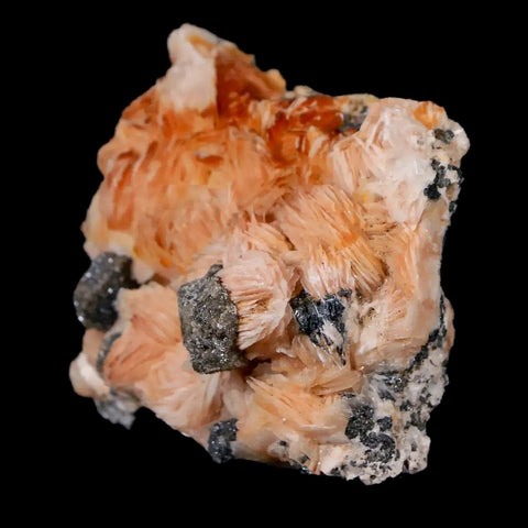 2.4" Orange Barite, Cerussite & Galena Cubes Crystal Mineral Mabladen Morocco - Fossil Age Minerals