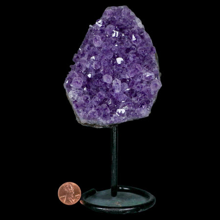 4.1" Amethyst Crystal Cluster Mineral Specimen Brazil Custom Medal Stand