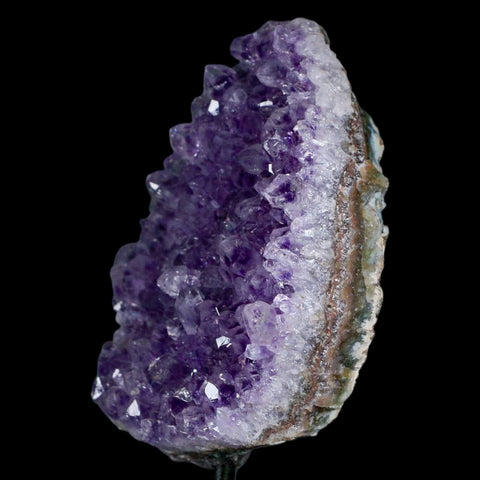 3.8" Amethyst Crystal Cluster Mineral Specimen Brazil Custom Medal Stand