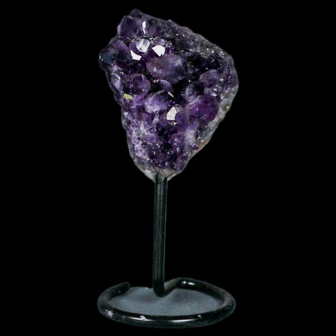 3.1" Amethyst Crystal Cluster Mineral Specimen Brazil Custom Medal Stand