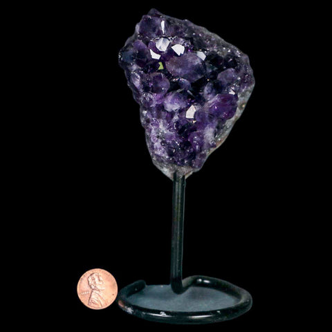 3.1" Amethyst Crystal Cluster Mineral Specimen Brazil Custom Medal Stand