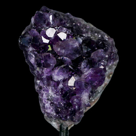 3.1" Amethyst Crystal Cluster Mineral Specimen Brazil Custom Medal Stand