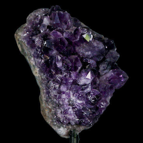 3.1" Amethyst Crystal Cluster Mineral Specimen Brazil Custom Medal Stand