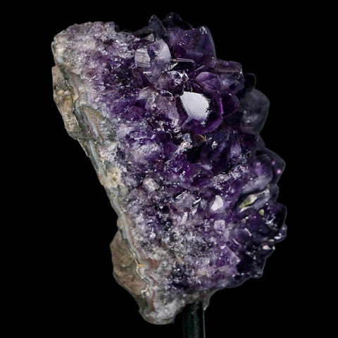 3.1" Amethyst Crystal Cluster Mineral Specimen Brazil Custom Medal Stand