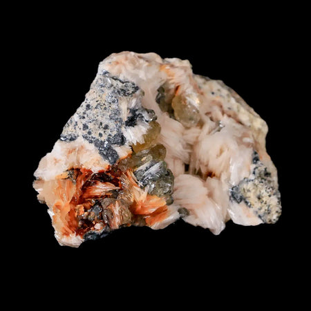 2.7" White Barite, Cerussite & Galena Crystal Mineral Mabladen Morocco