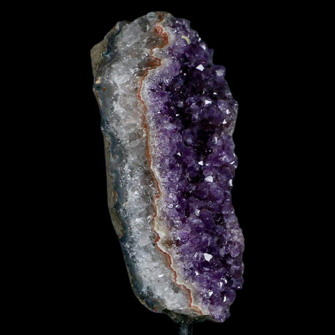 4.1" Amethyst Crystal Cluster Mineral Specimen Brazil Custom Medal Stand