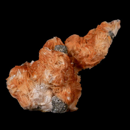 3.4" Orange Barite, Cerussite & Galena Cubes Crystal Mineral Mabladen Morocco