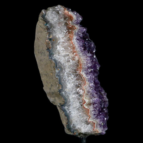 4.1" Amethyst Crystal Cluster Mineral Specimen Brazil Custom Medal Stand
