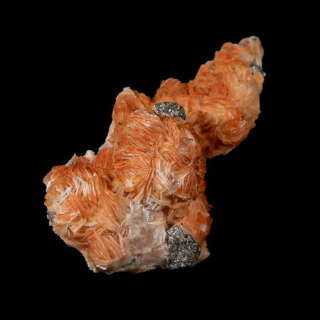 3.4" Orange Barite, Cerussite & Galena Cubes Crystal Mineral Mabladen Morocco