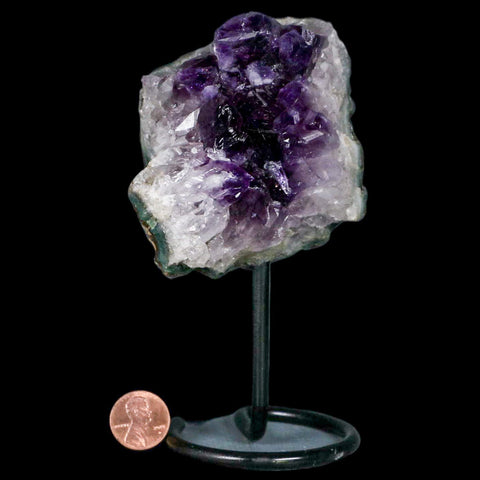 3" Amethyst Crystal Cluster Mineral Specimen Brazil Custom Medal Stand