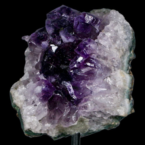 3" Amethyst Crystal Cluster Mineral Specimen Brazil Custom Medal Stand
