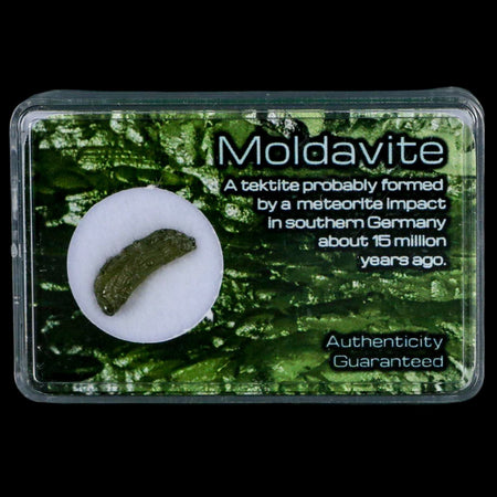 Moldavite Tektite Green Glass Meteorite Specimen Southern Germany Display
