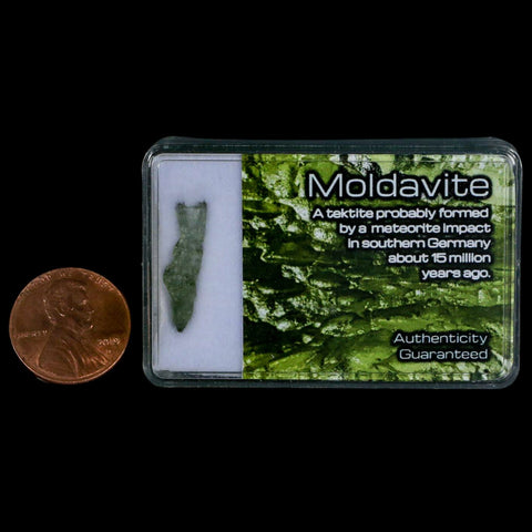 Moldavite Tektite Green Glass Meteorite Specimen Southern Germany Display - Fossil Age Minerals