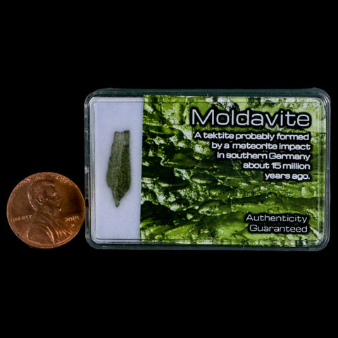 Moldavite Tektite Green Glass Meteorite Specimen Southern Germany Display - Fossil Age Minerals