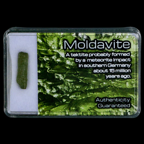 Moldavite Tektite Green Glass Meteorite Specimen Southern Germany Display - Fossil Age Minerals